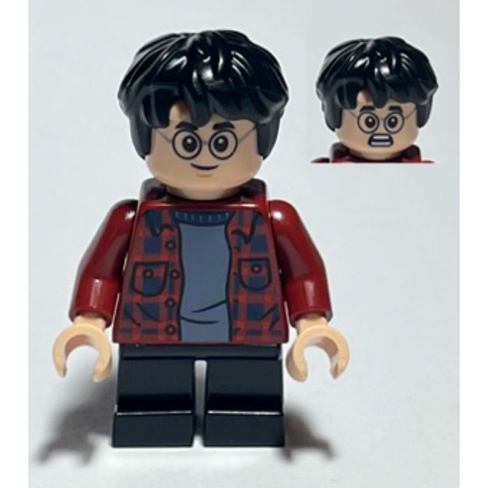 TM* Lego เลโก้แท้ ใหม่ จากยุโรป Minifigures: Harry Potter: hp233 Dark Red Plaid Flannel Shirt, Black