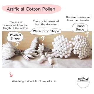 ตุ้มสำลี งานประดิษฐ์ ทรงหยดน้ำ กลม แหลม Cotton Pollen Artificial Flowers