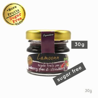 Lamoonn Jam แยมลูกหม่อน ลูกไหน สตรอเบอรี่ // Royale Fruits Jam // **Sugar Free** ปราศจากน้ำตาล// ขวดจิ๋ว 30g// แยมละมุน