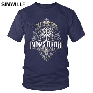 เสื้อยืดพิมพ์ลายแฟชั่น เสื้อยืดแขนสั้น ผ้าฝ้าย แบบนิ่ม ลาย Minas Tirith สีขาว เหมาะกับของขวัญ สไตล์เรโทร สําหรับผู้ชาย