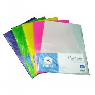 ORCA POCKET FOLDER แฟ้มซองเอกสารชั้นเดียว A4 (12แผ่น/แพ็ค)