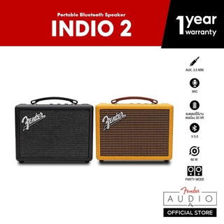 [โค้ดลดเพิ่ม 999.-] FENDER ลำโพง INDIO 2 Bluetooth Speaker - 2 สี - รับประกัน 1 ปี + ส่งฟรีทั่วไทย (ลำโพงบลูทูธ, ลำโพงพกพา, ลำโพง Fender, ลำโพงเบสหนัก, ลำโพงตกแต่ง)