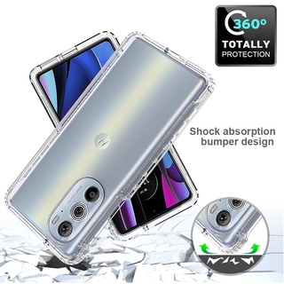 Motorola One Fusion Edge 20 30 Pro Plus G Power 2022 G71 G51 G41 G31 G200 G100 G60 G60S G50 G30 G20 G10 E20 Casing 3 in 1 Luxury Anti-Knock Case Front Back Double Protection Transparent TPU Soft silicone Phone Protective Back Cover