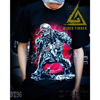 BT 96 VENOM Spider man เสื้อยืด สีดำ BT Black Timber T-Shirt ผ้าคอตตอน สกรีนลายแน่น S M L XL XXL