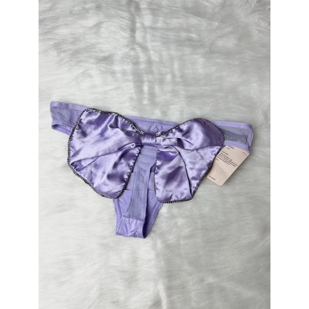 Victoria’s Secret แท้ ใหม่ ป้ายห้อย - M - Thong - หลังโบว์ขอบเพชร #lgbt (VS88)