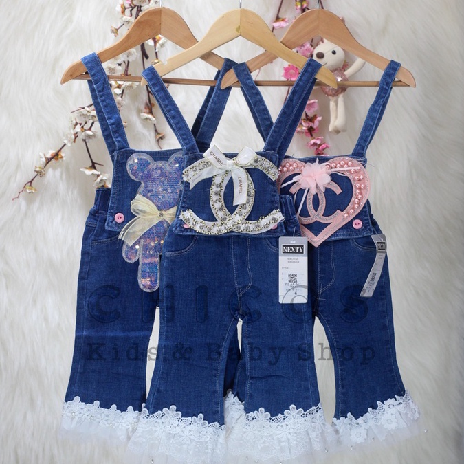 ชุดจั๊มสูทเด็กผู้หญิง (2 - 5 ปี) กางเกงยีนส์แบบนุ่มนําเข้า Nexty AA341-43