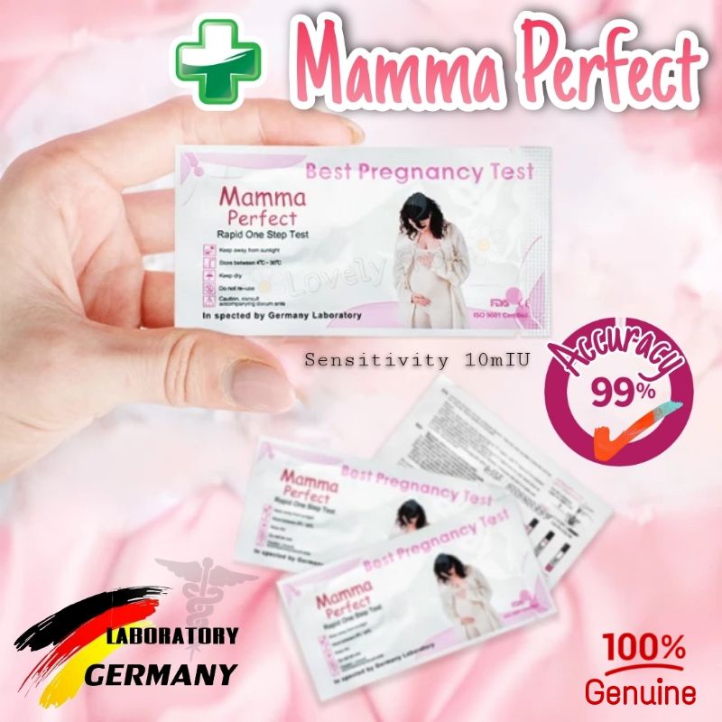 ที่ตรวจครรภ์ ความไวสูง 10mIU ที่ตรวจการตั้งครรภ์ ท้อง 🇩🇪ผ่านการทดสอบจากแล็ปเยอรมัน🧪 Mamma Perfect🤰🏻ราคาดีที่สุด พร้อมส่ง