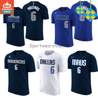 เสื้อยืด ลายบาสเก็ตบอล NBA Nike Dallas Mavericks No. Porzingis EARNED CITY ICON EDITION 6 วิกฤต