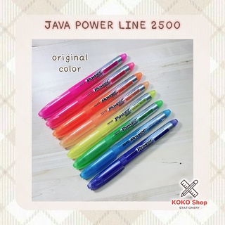 Java Power Line 2500 Original Color (8C) -- จาวา พาวเวอร์ไลน์ 2500 ปากกาเน้นข้อความหัวตัด 4 มม. มีให้เลือก 8 สี