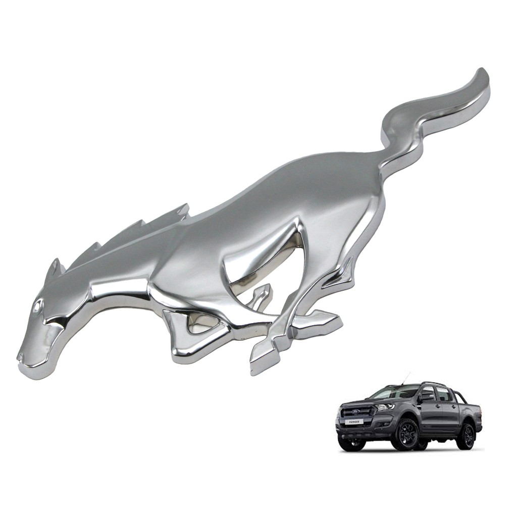 Logo Mustang Horse โลโก้มัสแตงม้า โลโก้ติดกระจังหน้า โลติดหน้ารถ สำหรับ Ford Mustang,Ranger ปี 2000-2018