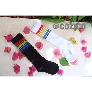 ถุงเท้าเด็กข้อยาว Rainbow Socks คอตตอน 100%