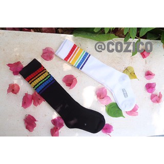 ถุงเท้าเด็กข้อยาว Rainbow Socks คอตตอน 100%