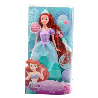 Ariel sparkel&amp; style Disney princess dolls hair gelพร้อมส่ง