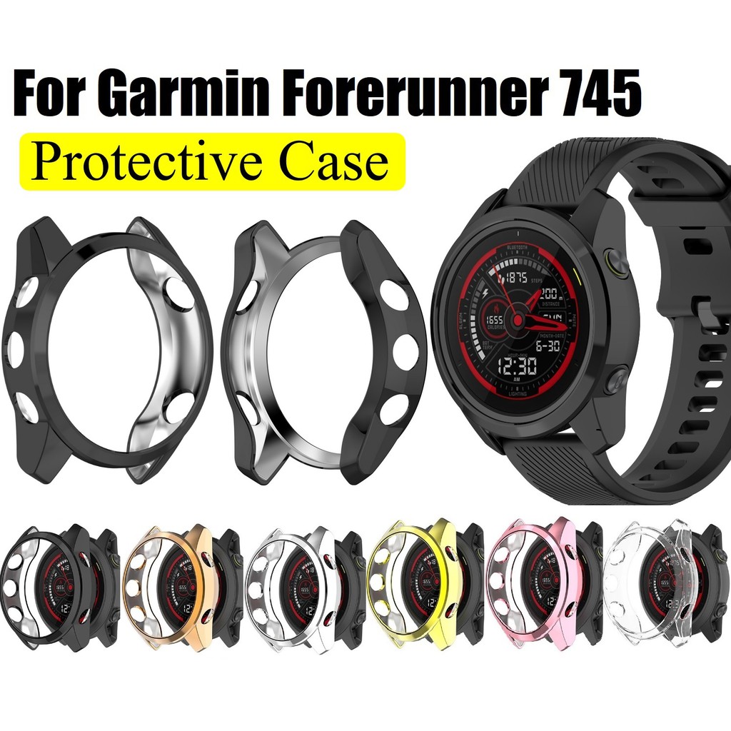 เคส Garmin Forerunner 745 Case TPU Plating Soft Cover for Garmin 745 Smart Watch Replacement Protect