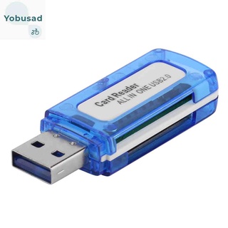 Yobus 4 in 1 เครื่องอ่านการ์ดหน่วยความจํา USB 2.0 All in One สําหรับ Micro SD TF M2