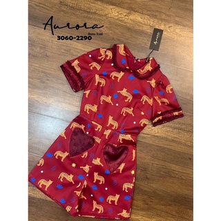 📌ทักก่อนสั่ง📌จั๊มสูทกางเกงขาสั้น พิมพ์ลายเสือดาว กางเกงแต่งหัวใจ Aurora Noy Lolita