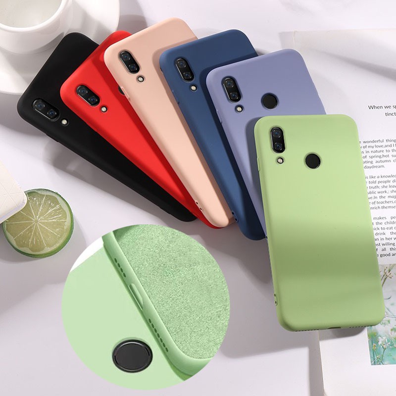 Huawei Y7 Y9 Y5 2019 P Smart Plus Nova 2S 3 Liquid Silicon Candy Color Slim Thin Rubber Soft TPU Pro