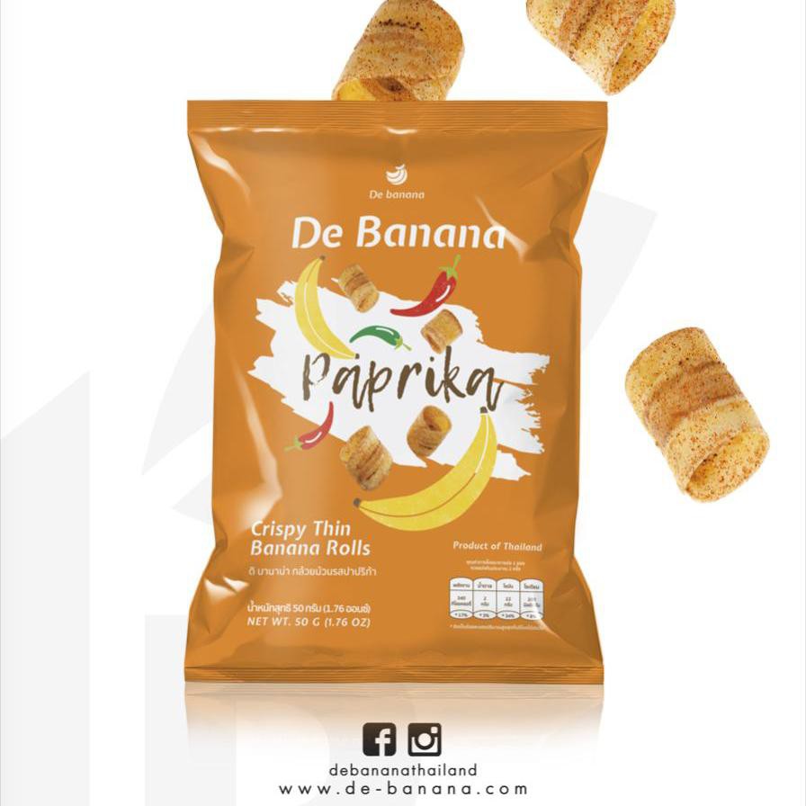 De Banana Paprika Flavor 50G (กล้วยม้วน ดิ บานาน่า รสปาปริก้า ขนาด 50 กรัม)