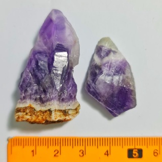 ผลึกแร่ เชฟรอน อะเมทิสต์ amethyst หินเขี้ยวหมา ขนาด 2-4 ซม