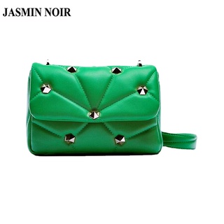 Jasmin NOIR กระเป๋าสะพายข้าง หนัง PU ประดับเพชร สําหรับผู้หญิง