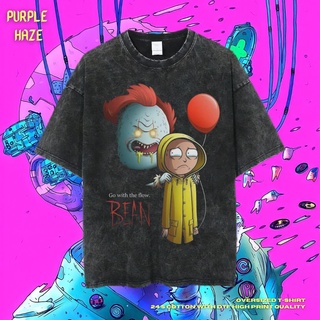 เสื้อยืด ขนาดใหญ่ พิมพ์ลาย Haze It and Morty สีม่วง | หินล้างทําความสะอาด | เสื้อยืด ขนาดใหญ่ | เสื้อท็อปสามารถปรับแต่งไ