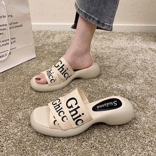 ✨รองเท้าแตะแฟชั่น รองเท้าแตะส้นสูง สูง 4cm size35-40💕