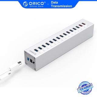 Orico ฮับอลูมิเนียม 13 พอร์ต USB 3.0 13 พอร์ตข้อมูล + 2 พอร์ตชาร์จ USB (A3H13P2)