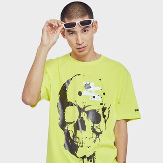 เสื้อยืดใหม่SNAZZY Neon Skull T-Shirt เสื้อยืดชาย เสื้อยืดคอกลม เสื้อสตรีทขนาดเต็มS-3XL