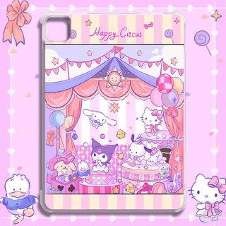 ฝาครอบป้องกัน Compatible For เคสไอแพด gen 9 gen 8 Air3 10.5 Hello Kitty Circus Clear Case เคสไอแพด ฝาครอบป้องกัน gen9 Pro11 2020 2021 เคสไอแพด Air4 Air3