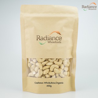 Radiance Wholefoods - Cashews Whole, Raw, Organic - 450 gm