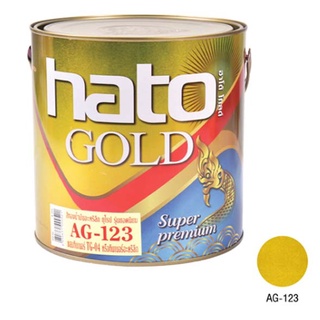 สีทองอะคริลิค HATOรุ่นAG123ขนาด1/4แกลอน สีทองยุโรป