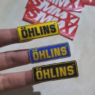 สติกเกอร์ ขนาดเล็ก ลาย Ohlins สีดํา สีเหลือง