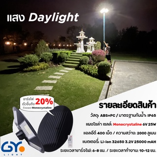 [ชาร์จไฟเร็วกว่า] GYlight โคมไฟสนามโซล่าเซลล์ไฟ 5 ทิศทาง 400…