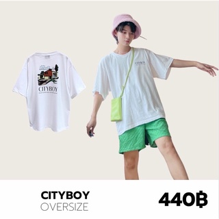 THEBOY-CITYBOY เสื้อยืดโอเวอร์ไซส์ไหล่ตก