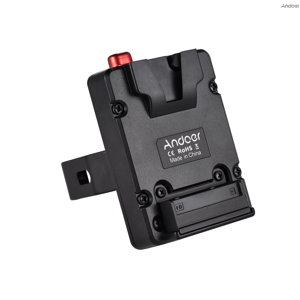 [ANTH] Andoer อะแดปเตอร์พาวเวอร์ซัพพลายแบตเตอรี่นาโน V-lock พร้อมคีมหนีบ สําหรับแบตเตอรี่ Mini V-mount