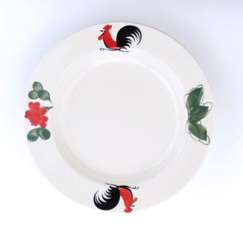 INDRA CERAMIC จานชามหลายขนาด ลายไก่โบราณ เซรามิกเข้าไมโครเวฟได้ รูปที่ 4