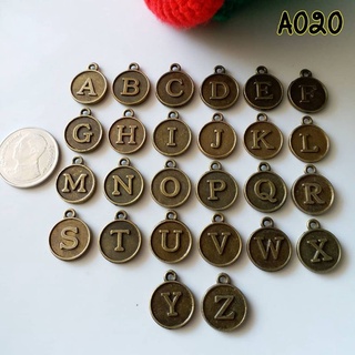 ตัวอักษรแบบเหรียญ a-z สีทองเหลือง,สีเงิน (ถุงละ 26 ตัว)