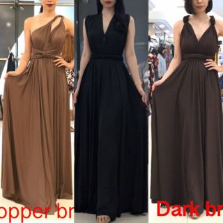 🔴แชทถามสต็อคก่อนจ่าย🔴Infinity dress เดรสดำ เดรสน้ำตาลเข้ม เดรสออกงาน เดรสราตรี ส่ได้หลายแบบมากๆ  แค่ "จับ บิด ไขว้ ผูก"