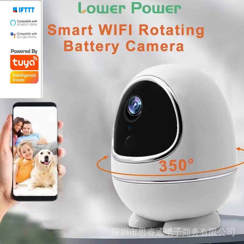 Tuya 2MP Wifi สมาร์ท Leven Kamera 5200 Mah Lage Power Batterij Ip กล้อง Wifi ในร่ม Nachtzicht Thuis 
