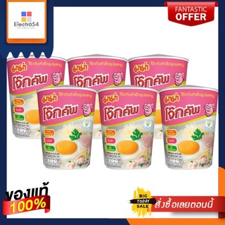 มาม่าโจ๊กคัพ รสหมู 45 กรัม X6MAMA INSTANT RICE PORRIDGE PORK 45G.X6