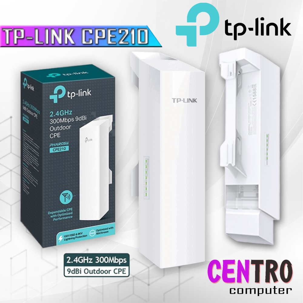 จุดเชื่อมต่อ TP-LINK CPE210 OUTDOOR 300MBPS 9 dBi - TPLINK CPE 210 กลางแจ้ง