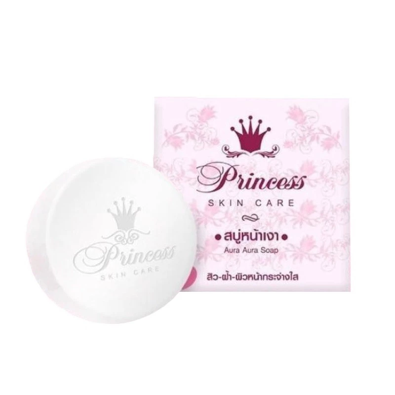 [ของแท้ ส่งไว!]Princess สบู่หน้าเงา Aura Aura Soap by PSC ขนาดใหญ่ 80g. แพกเกจใหม่