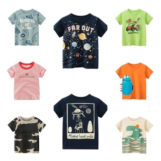 เสื้อยืดแขนสั้นลําลอง พิมพ์ลายท้องฟ้ากลางคืน สําหรับเด็กผู้ชาย
