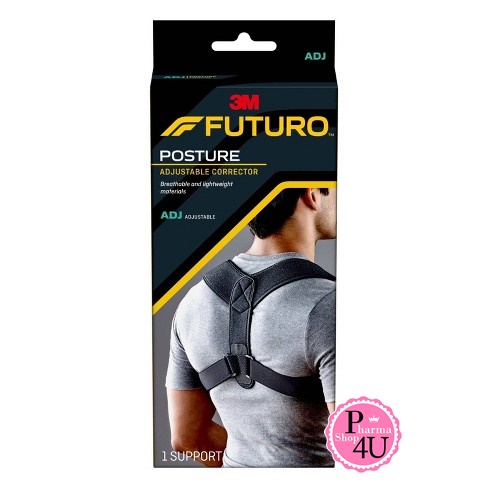 3M Futuro Posture Corrector Adjustable ฟูทูโร่ อุปกรณ์พยุงไหล่และหลัง สีดำปรับกระชับ #9118