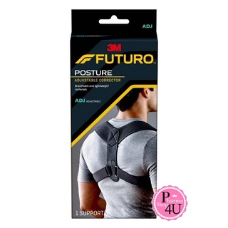 3M Futuro Posture Corrector Adjustable ฟูทูโร่ อุปกรณ์พยุงไหล่และหลัง สีดำปรับกระชับ #9118