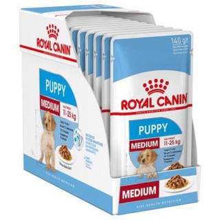 Royal Canin SHW Medium Puppy 140gx10Pcs. อาหารเปียกสำหรับลูกสุนัขพันธุ์กลาง ขนาด140กรัม 10ซอง