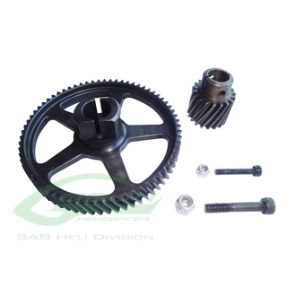 GOBLINอะไหล่อัพเกรดชุดเมนเกียร์เหล็กพร้อมพินเนียนHEAVY DUTY MAIN GEAR - GOBLIN 630/700/770(H0320-S)