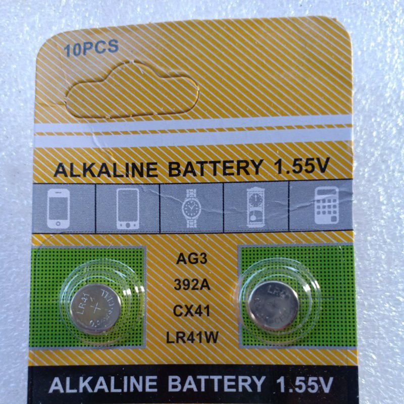 ถ่านกระดุม ถ่านนาฬิกา   AG3 392A CX41 LR41W ราคาแผงละ15บาท
