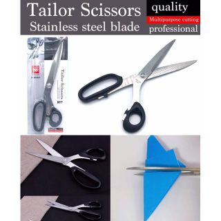 Tailor Scissors กรรไกรตัดผ้าปลายยาวหัวแหลม สแตนเลส ตัดอเนกประสงค์ คมมาก