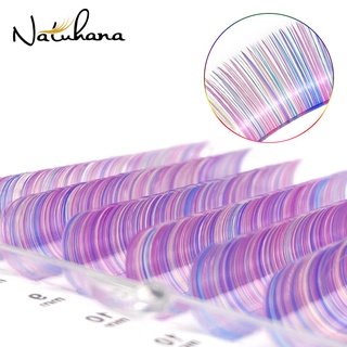 NATUHANA C D ขนตาปลอม แบบนุ่ม ดูเป็นธรรมชาติ สีฟ้า สีเหลือง สีม่วง สีรุ้ง